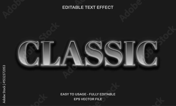 Fototapeta Classic text, vintage movie title text effect template, retro classic cinematic typography style