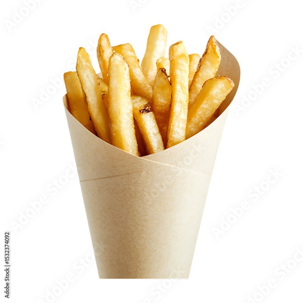 Obraz Crispy French Fries A Delicious Serving in a Paper Cone