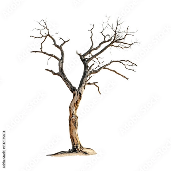 Obraz Barren Tree Watercolor Painting of a Leafless Branch