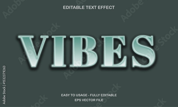 Fototapeta Vibes text, vintage movie title text effect template, retro classic cinematic typography style
