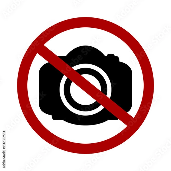 Obraz Sign prohibiting photography on white background. Vector illustration.