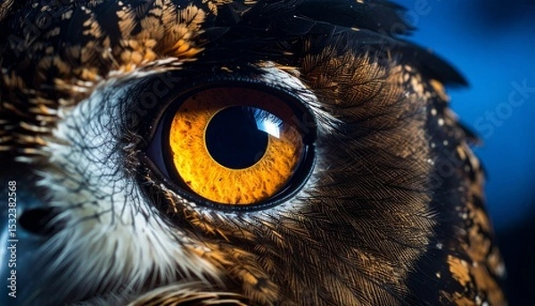 Obraz Owl's Eye Reflecting Moonlight