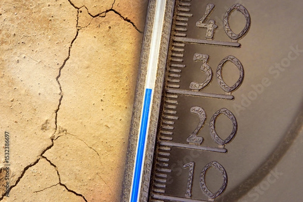 Obraz thermometer zeigt 30 grad celsius