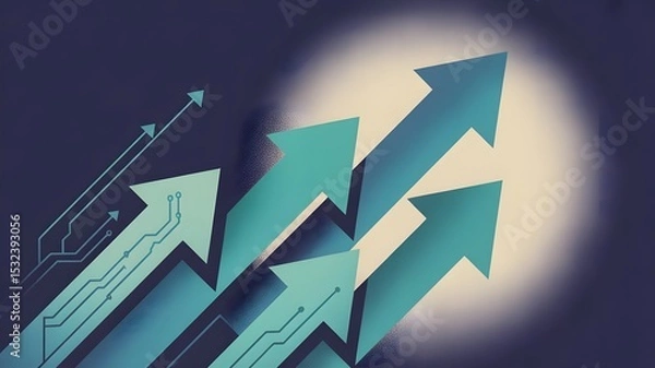 Obraz Abstract Design with Graphic Arrows Showing Growth and Progression