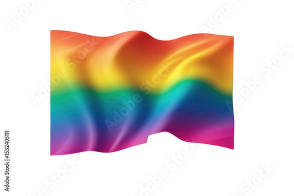 Fototapeta Symbol of Unity and Pride: A vibrant rainbow flag waving in the wind, an emblem of diversity, equality, and the celebration of the LGBTQ+ community.
