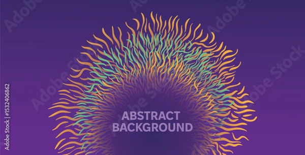 Fototapeta Abstract art botanical banner with mold pattern elements. Decorative round doodle abstract design, good for, greeting card, poster, banner, flyer, scientific presentation.