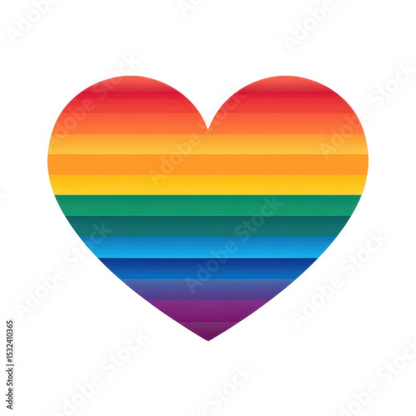Fototapeta Pride Heart: A vibrant heart, representing the values of pride and diversity. The heart-shaped emblem, rendered in a bold, rainbow spectrum, evokes feelings of solidarity and acceptance. 