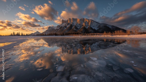 Obraz sunset in the mountains