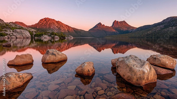 Obraz sunset over lake