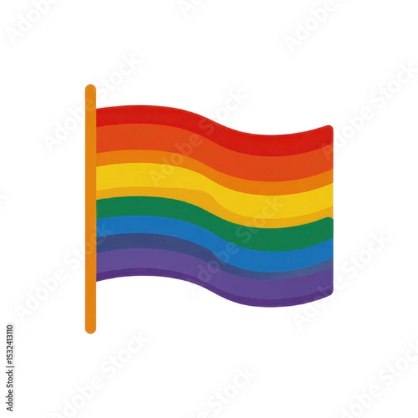 Fototapeta Rainbow Flag: A vibrant and symbolic rainbow flag, waving proudly, representing love, acceptance, and the beautiful diversity of the world.