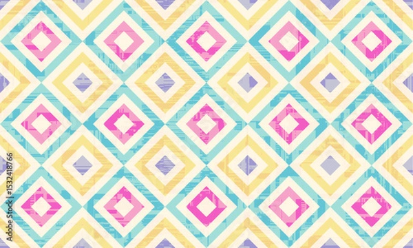 Obraz Seamless pattern geometric. Delicate colors beautiful ornament. Geometric fashion fabric print. Seamless vector pattern.