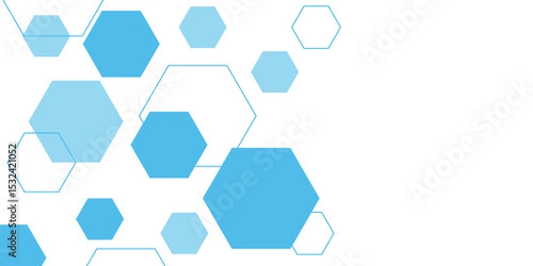 Fototapeta Abstract blue hexagon banner background. Eps10 vector