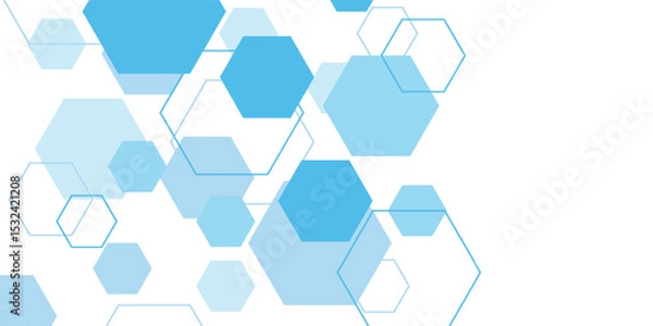 Fototapeta Abstract blue hexagon banner background. Eps10 vector