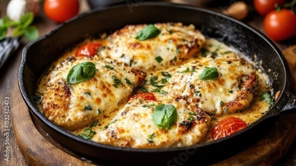 Obraz Garlic Parmesan Chicken crusted herb