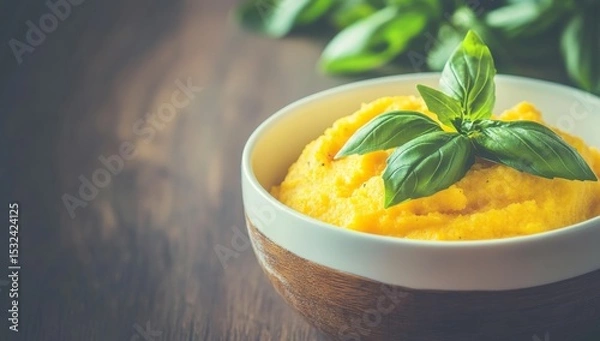 Obraz Polenta, a savory cornmeal porridge, is a classic Italian dish that provides a multitude of options for versatile and mouth-watering meals