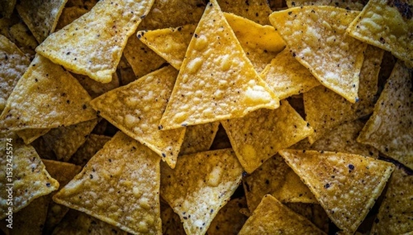 Obraz The crispy corn tortilla chips, made from corn, are a deliciously crunchy snack that can be enjoyed alone or used for dipping