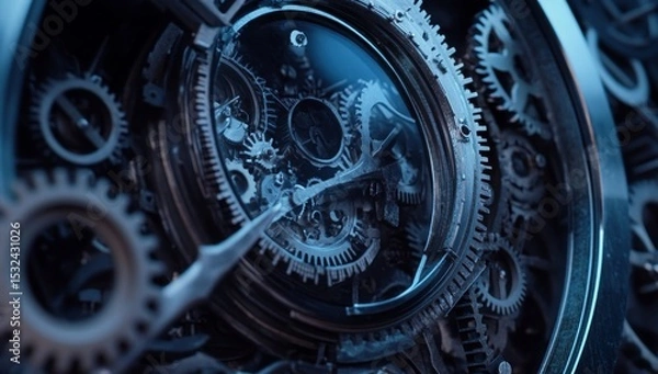 Obraz Analyzing Devices With A Magnifying Aid: A Precise Analysis Of Cogwheels Through An Amplifying Glass To Boost The Search Engine Adventure