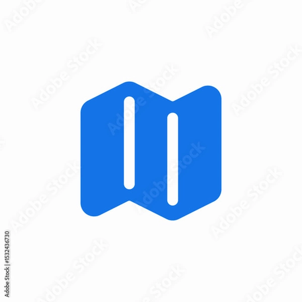 Fototapeta folded paper icon sign vector