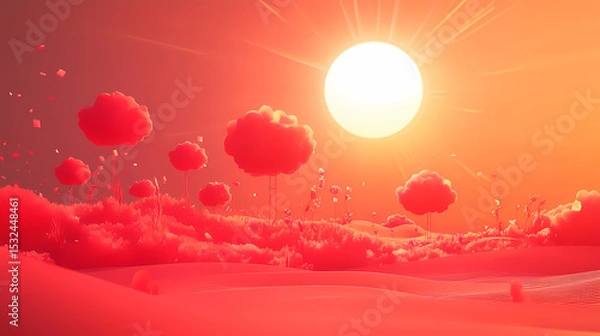 Obraz Sunrise Over a Cloud Meadow