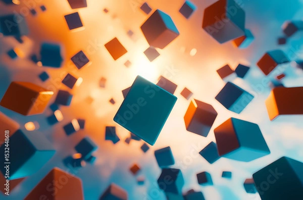 Obraz Abstract Cubes in Motion