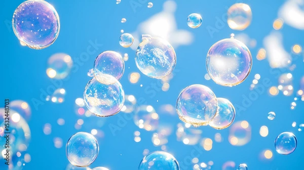 Obraz Colorful Soap Bubbles Dancing in the Sky