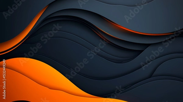Obraz Abstract Wave Design with Orange Accents