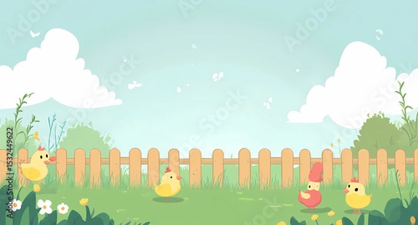 Obraz A Peaceful Spring Day in the Chicken Coop