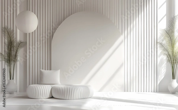 Obraz Modern Minimalist White Interior Design