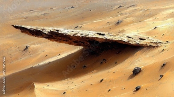 Fototapeta Sandstone Rock Formation in Arid Desert Landscape with Brown Texture Background