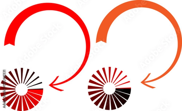 Obraz stylized arrows of various shapes and sizes for decoration and decoration, infographics, vector