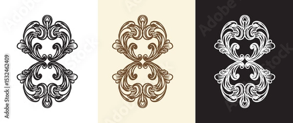 Fototapeta Ornate motifs calligraphy swirl vector illustration