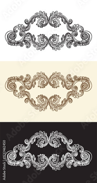 Fototapeta Swirl ornate motifs calligraphy vector illustration