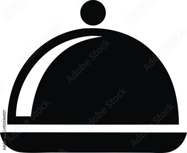 Obraz Restaurant service bell icon black and white graphic design element