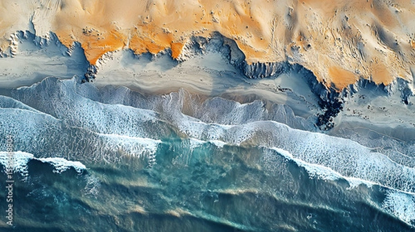 Fototapeta The Namib desert along side the atlantic ocean coast of Namibia, southern Africa