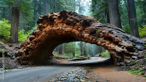 Fototapeta World's Largest Redwood Trees in Sequoia National Park, California USA