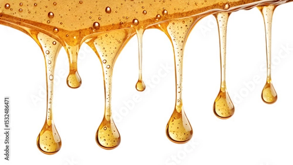 Fototapeta drop dripping, honey hanging and dangling  isolated on transparent background