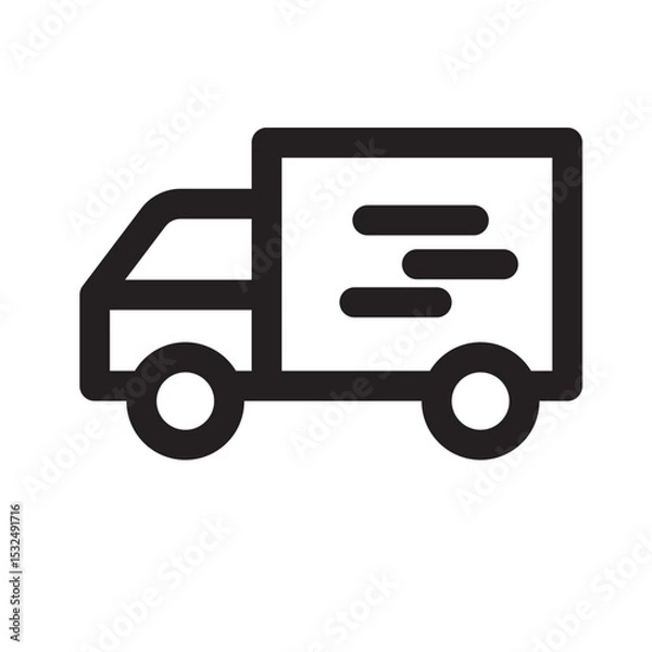 Obraz Simple black line drawing of a delivery truck.