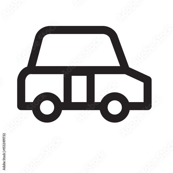 Obraz Simple line drawing of a small passenger car.