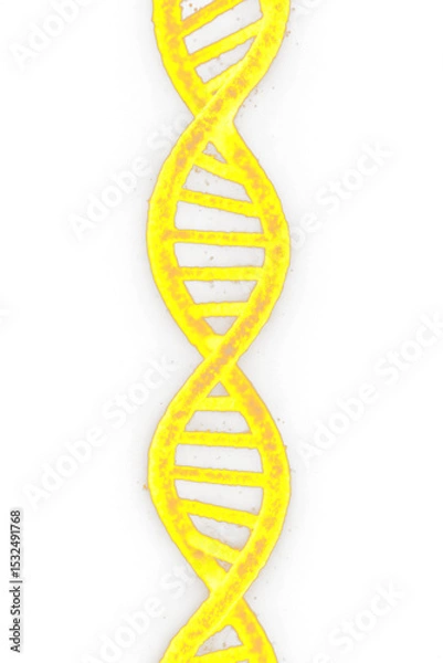 Fototapeta Bright Yellow DNA Helix on Transparent Background