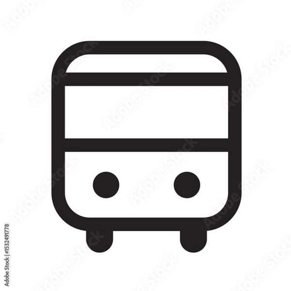 Obraz Simple black and white illustration of a public transportation bus.