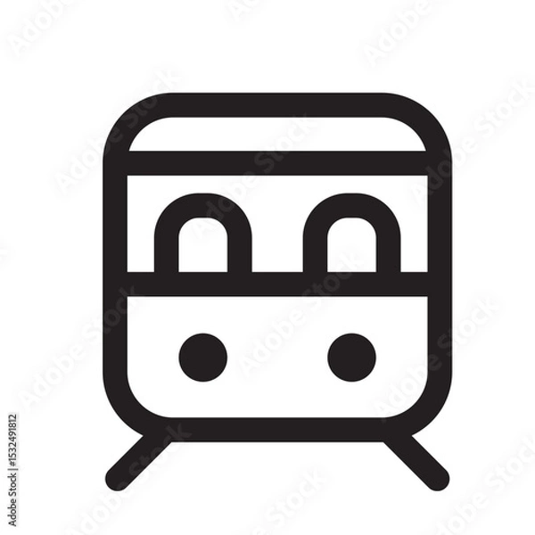 Obraz Simple black line drawing of a train car.