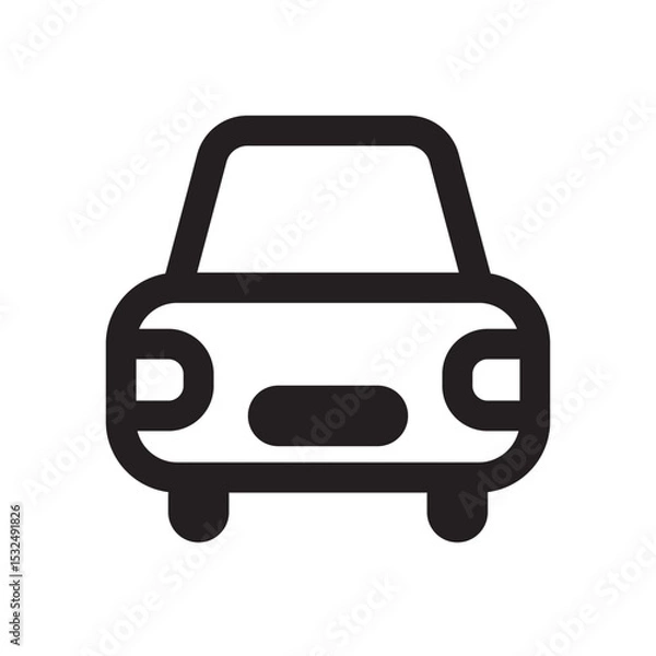 Obraz Simple line art icon depicting a rear view of a car.