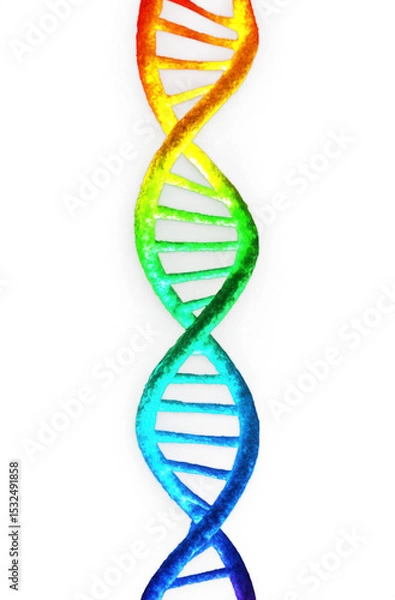 Fototapeta DNA Strand in Rainbow Colors Transparent Background PNG
