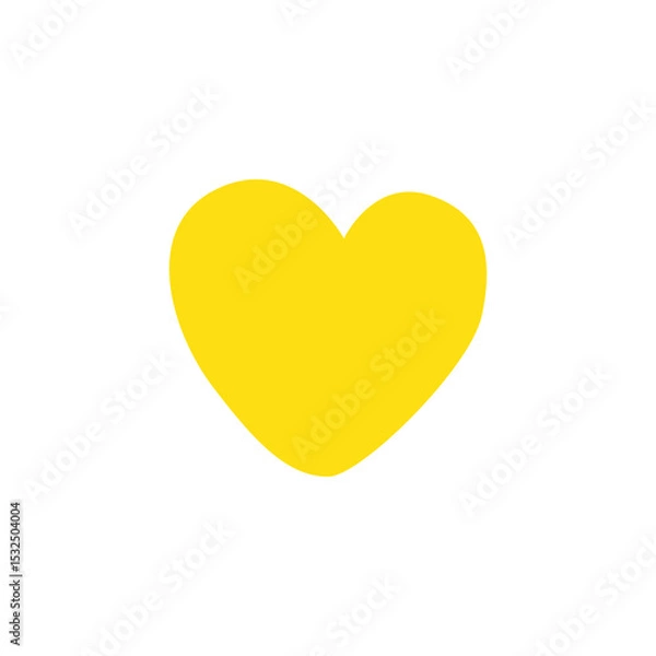 Obraz yellow heart isolated on white