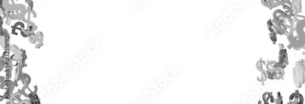 Fototapeta Dollar Signs Raining over Transparent Background