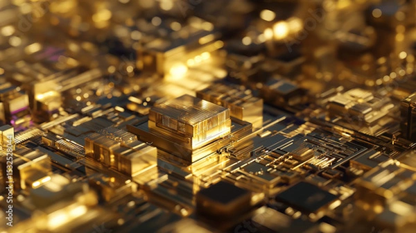 Fototapeta Complex advanced quantum processor