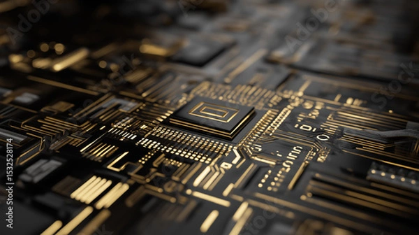 Fototapeta Complex advanced quantum processor