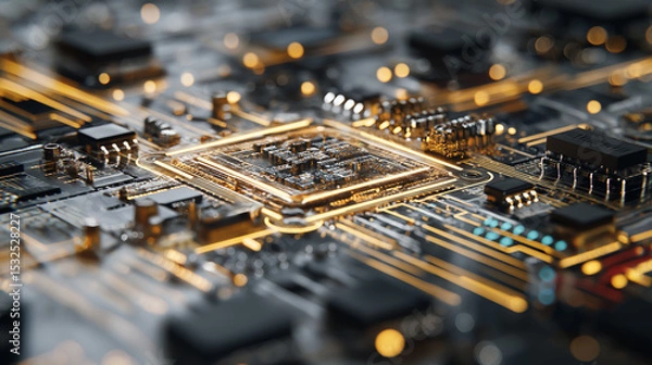 Fototapeta Quantum processor in complex circuitry
