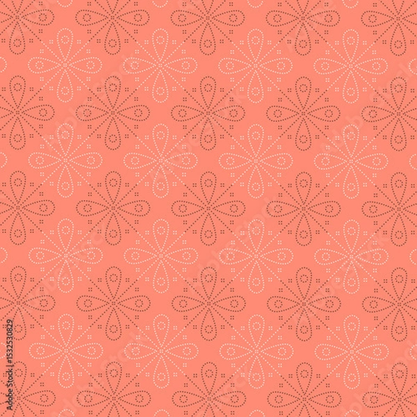 Obraz Vintage Indian Bandhani Fabric Floral Pattern Vector