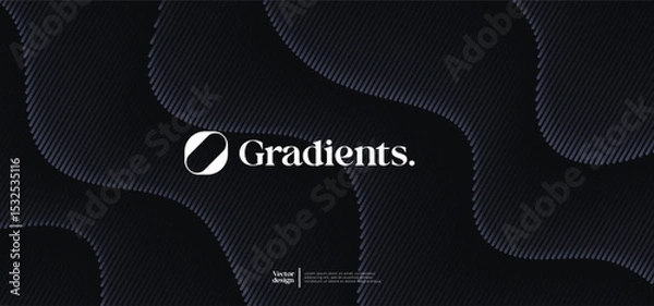 Fototapeta Wavy linear pattern with gradient texture. Vector presentation template. 
